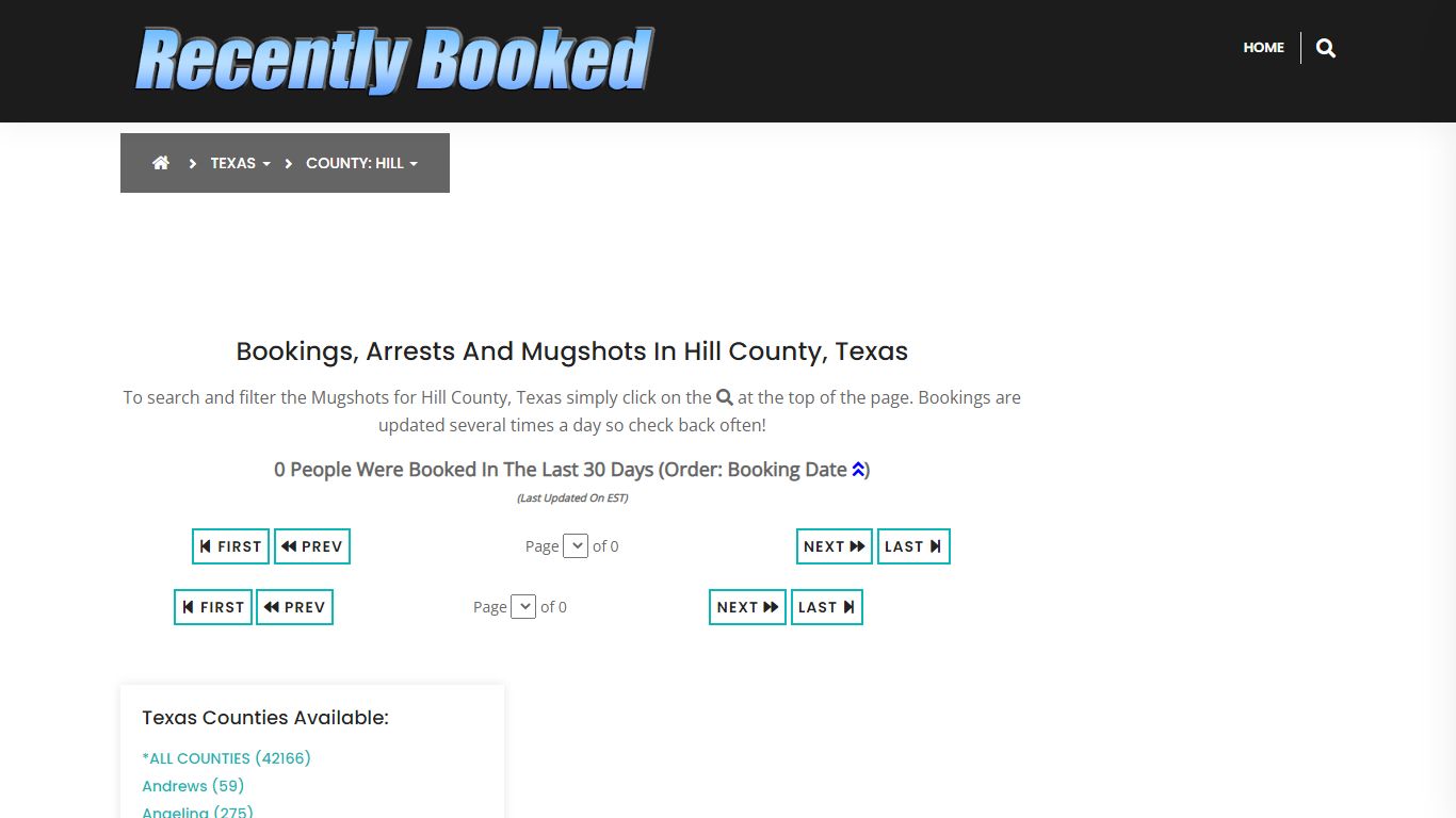 Bookings, Arrests and Mugshots in Hill County, Texas - Recently Booked