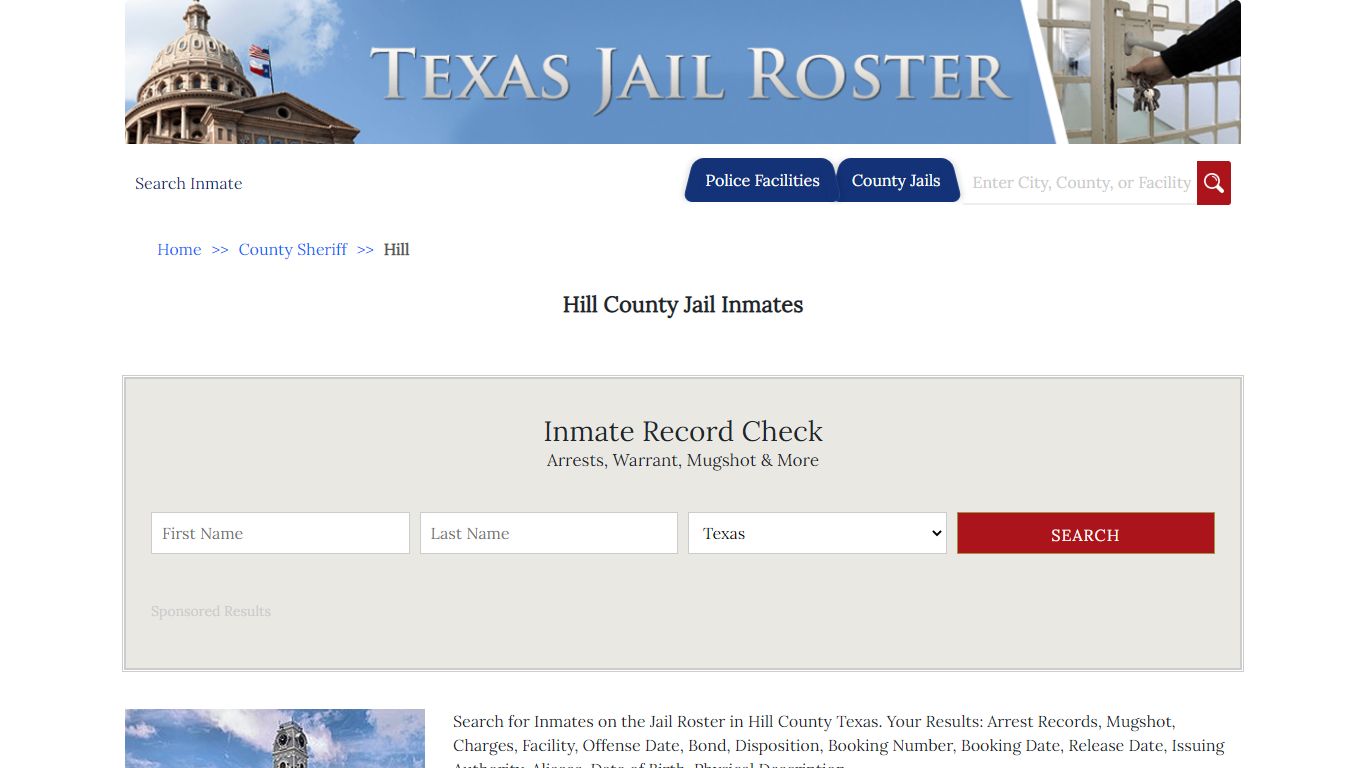 Hill County Jail Inmates - Jail Roster Search